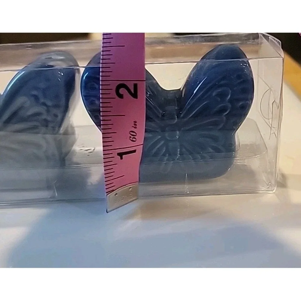Dolly Parton Blue BUTTERFLY SALT & PEPPER SET  Shakers KITCHEN CERAMIC